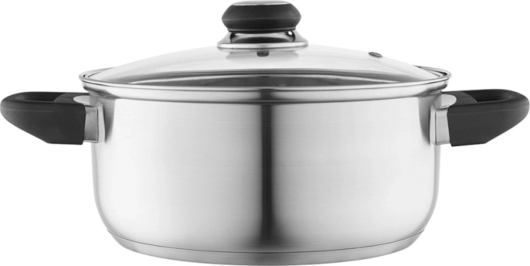 Pentola in acciaio inox Altom Design Emilio 3,2 l / 22 cm con coperchio in vetro