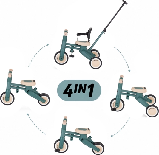 Petite&Mars triciclo multifunzione 4 in 1 Drift misty green