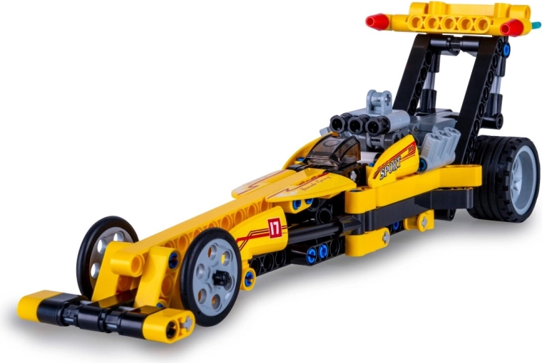 Set di costruzioni CaDA Drag Racing dragster giallo in scala 1:29