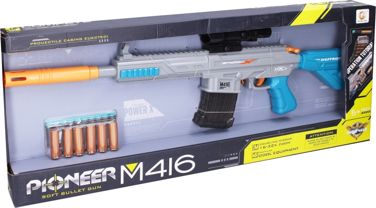 Fucile Pioneer M416 con proiettili in schiuma e bossoli