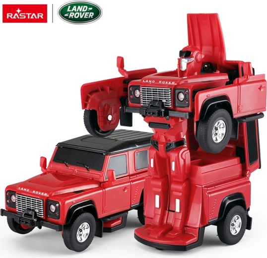 Auto in metallo e robot 2 in 1 Land Rover Defender RASTAR 1:32 rosso