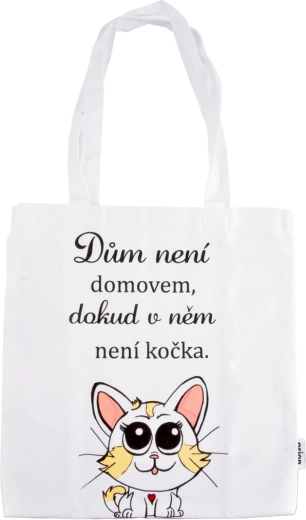 Borsa in cotone CAT HOME bianca