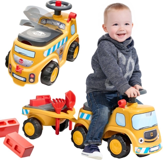 Scivolabile camion da cantiere JCB con rimorchio e accessori FALK