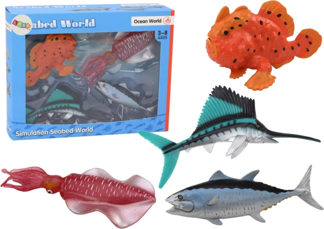 Set di animali marini Pesci oceanici Polpo 4 pezzi