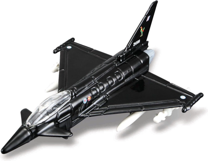 Modello di aereo in metallo Maisto Fresh Metal Tailwinds EF-2000 Eurofighter nero - 1 pezzo