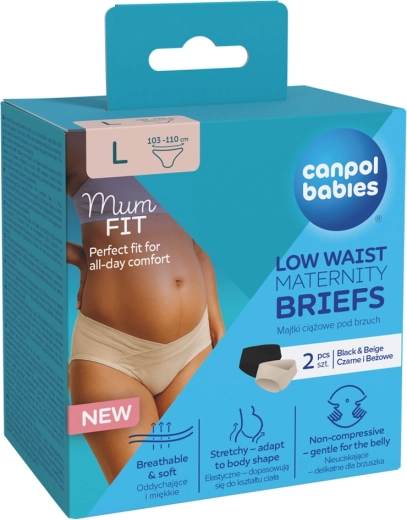 Canpol Babies slip premaman MumFIT a vita bassa, taglia L, 2 pz