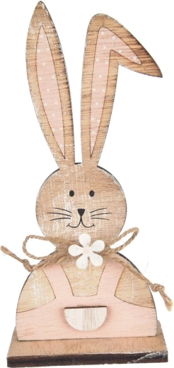Coniglio decorazione in legno rosa-marrone
