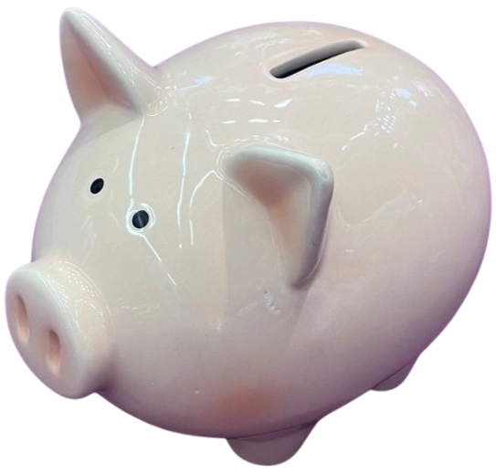 Salvadanaio in ceramica a forma di maialino 15,5 cm