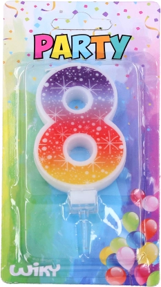 Candela per feste numero 8 Stelle