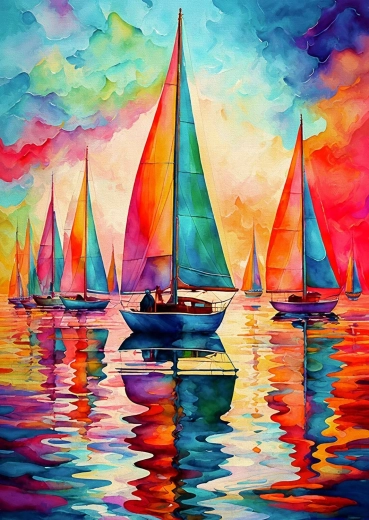 Puzzle Enjoy Barche a vela colorate 1000 pezzi