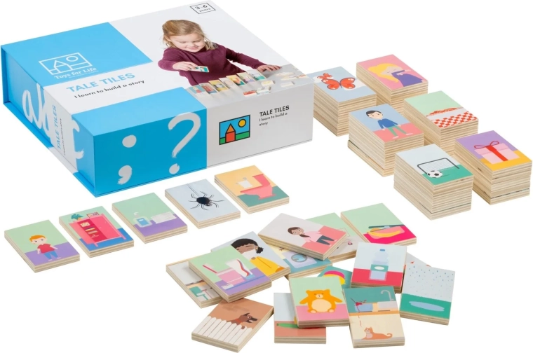 Toys for Life storia componibile con cubi di legno