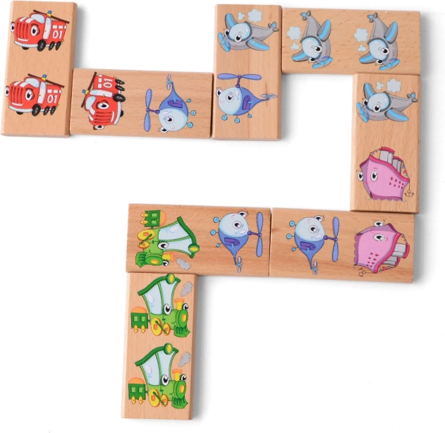 Domino in legno XXL Lucy & Leo - mezzi di trasporto