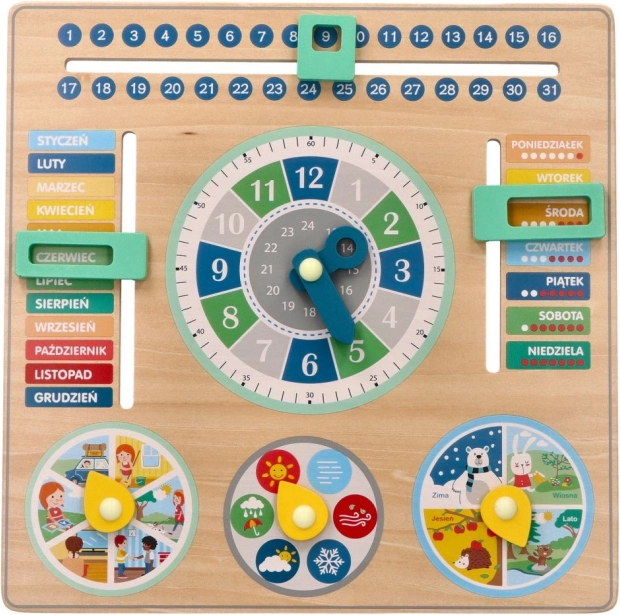 Calendario educativo in legno - lavagna per bambini
