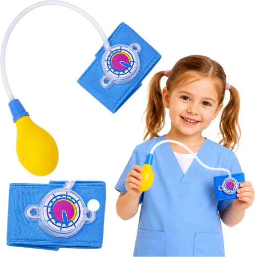 Sfigmomanometro per bambini con lancetta e manicotto – blu