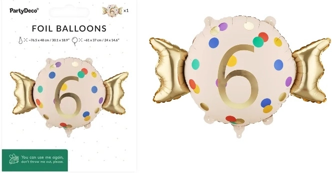 Palloncino in foil a forma di caramella 61 × 37 cm, mix di colori