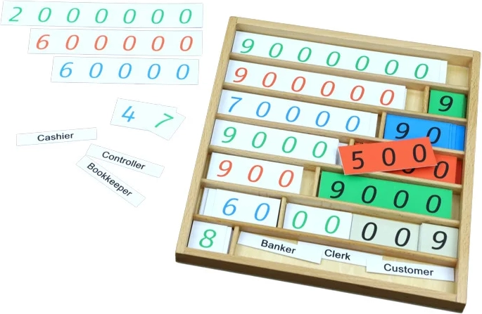Moyo Montessori gioco bancario con numeri