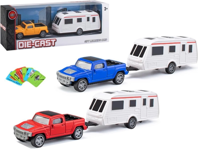 Pickup in metallo con caravan – set di veicoli