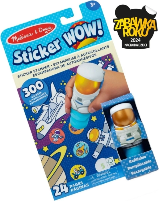Sticker Wow set creativo con timbro e adesivi – astronauta
