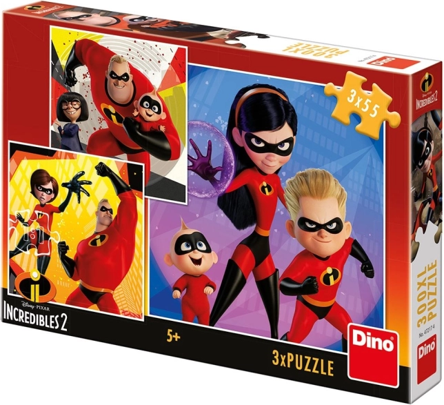Puzzle Gli Incredibili 2: Eroi 3x55 pezzi