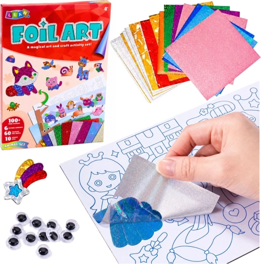 Kit creativo Foil Art con animali – applicazione di lamine scintillanti