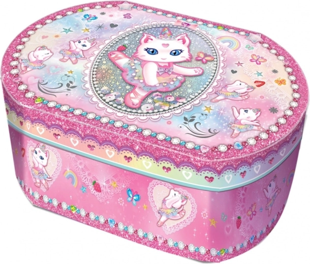 Pecoware portagioie musicale ovale con gattina ballerina