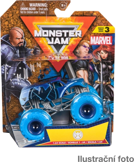 Monster Jam modello in metallo monster truck Marvel 1:64 – assortito