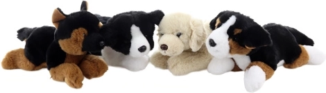 Cagnolino sdraiato di peluche eco-friendly 20 cm - 1 pezzo