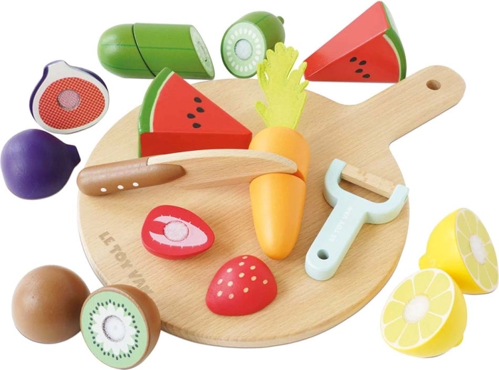 Le Toy Van frutta e verdura in legno da tagliare per cucina giocattolo