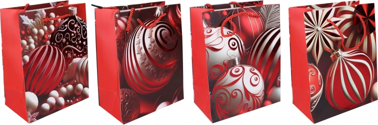 Borsa regalo natalizia M 26 × 32 × 10 cm