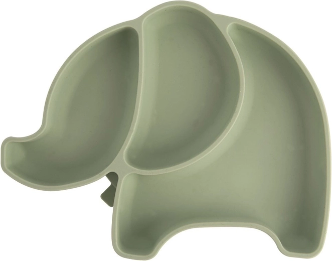 Piatto divisorio in silicone per bambini a forma di elefante, verde 23,5 × 19 × 3,5 cm