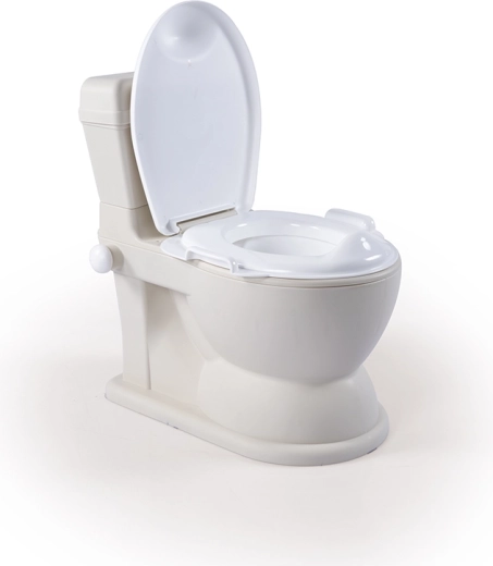 Toilette per bambini XL beige con effetti e vano portaoggetti