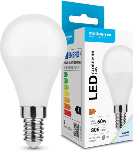 Modee Lampadina LED Globe Mini G45 8,5 W E14 806 lm bianco freddo
