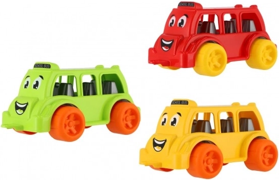 Autobus scolastico in plastica per i più piccoli 26 cm – ruote libere, 3 colori