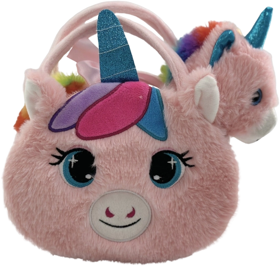Borsetta di peluche mucca con unicorno Laskonka