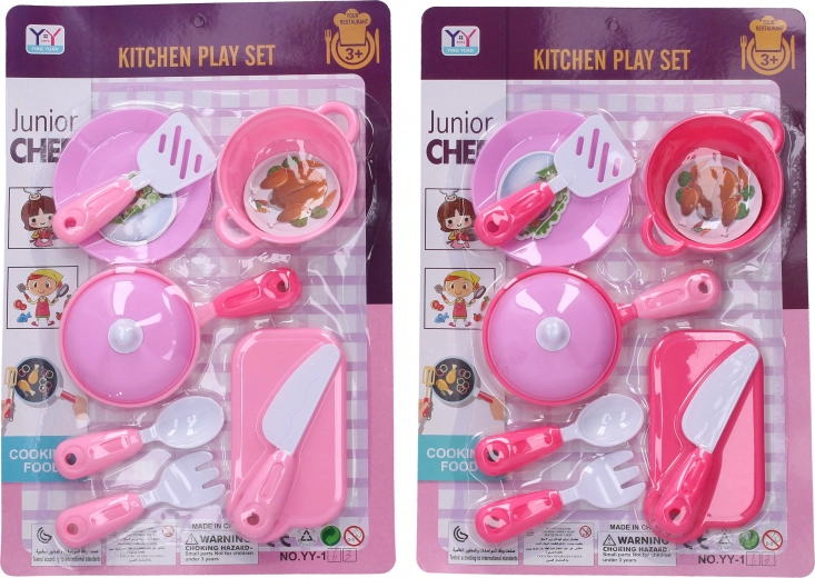 Set di stoviglie rosa per bambini