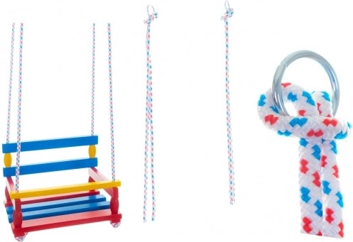 Altalena in legno colorata 38 × 30 cm, portata 80 kg