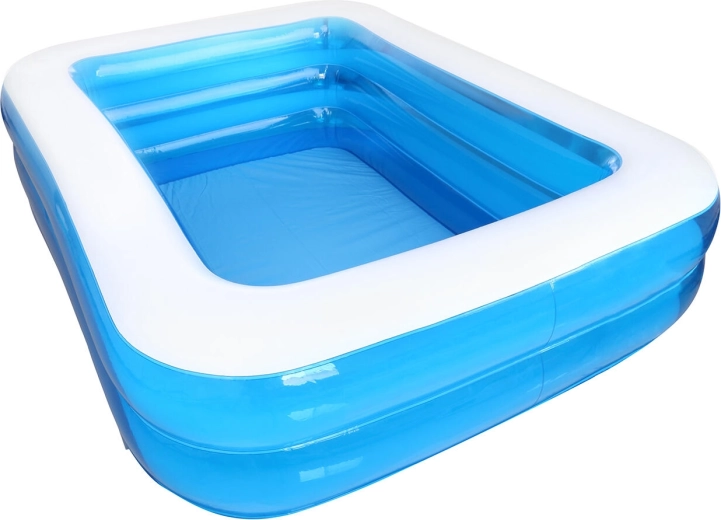 Piscina gonfiabile rettangolare 262 × 175 × 51 cm – turchese con bordo bianco