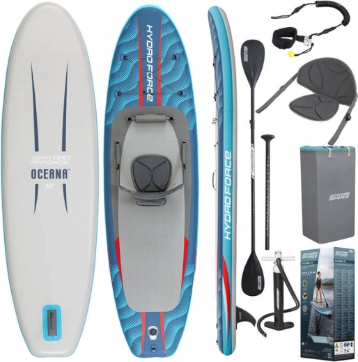 Stand up paddleboard gonfiabile HYDRO-FORCE OCEANA 2-in-1 con sedile 305 × 84 × 15 cm