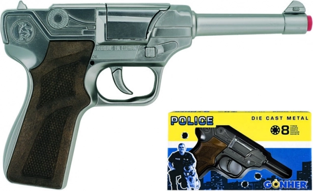 Pistola della polizia in metallo argentata 8 colpi