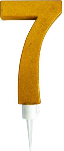 Candela per torta numero 7 oro 16 cm