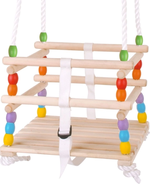 Altalena in legno con perline per bambini Bigjigs Toys