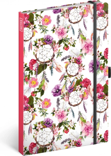 Taccuino Dreamcatcher rosa, a righe, 13 × 21 cm