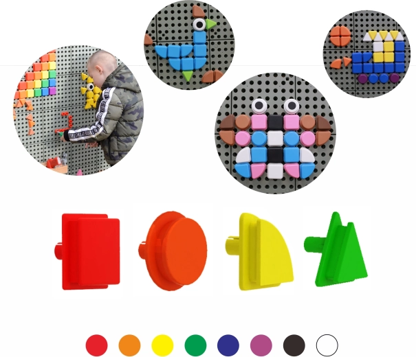 MASTERKIDZ pioli geometrici per pannello STEM, 256 pezzi