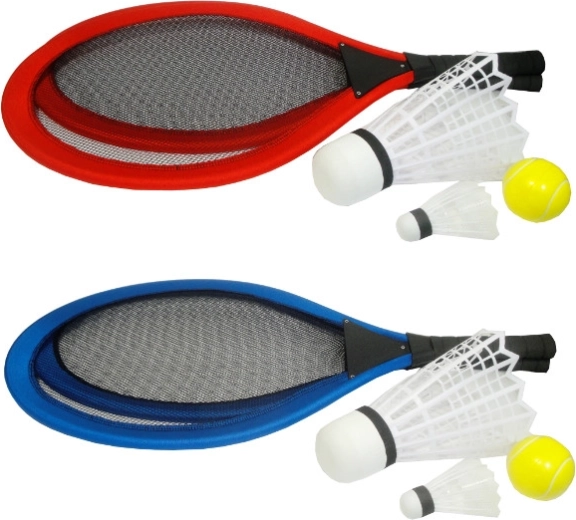 Set da badminton per bambini – 2 racchette grandi, volano grande e piccolo, pallina