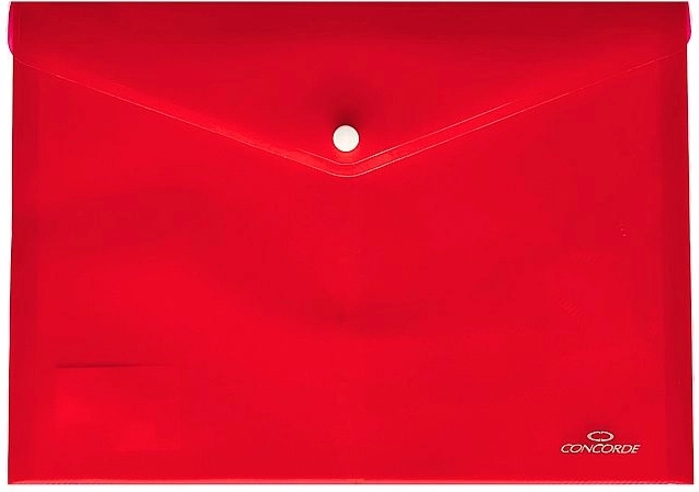 Cartelle portadocumenti con bottone A4 trasparenti rosse CONCORDE