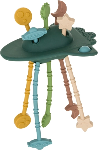 Giocattolo sensoriale in silicone Petite&Mars Crazy Rocket Misty Green 10m+