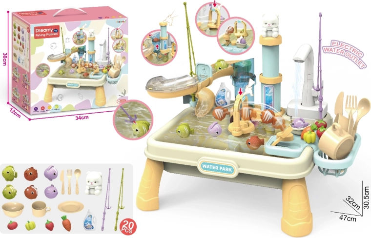 Tavolo interattivo per giochi d'acqua con pompa e accessori