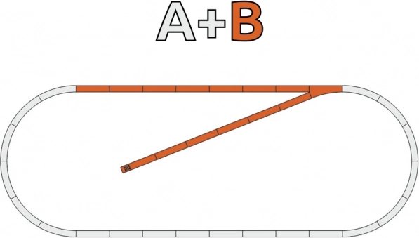 Roco geoLINE set di binari B con massicciata (tronchino) H0