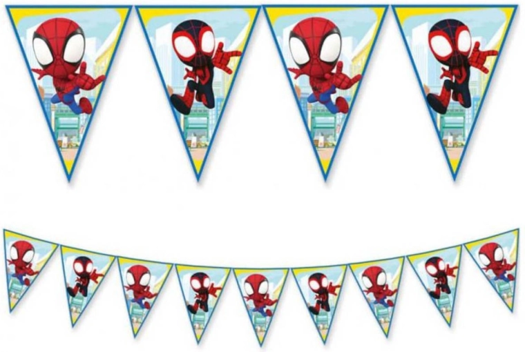 Ghirlanda con bandierine Spidey 2,3 m