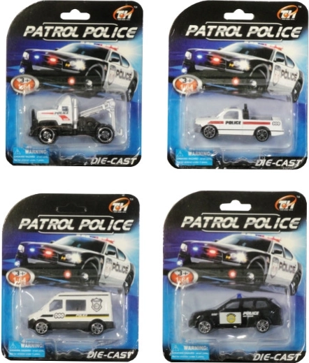 Macchinina della polizia in metallo e plastica